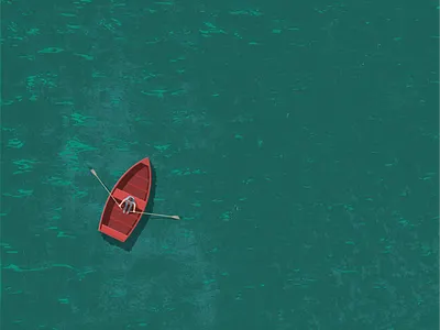 Calm waters 2d artwork boat calm clean illustration paddle paddleboard poster water