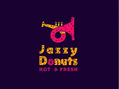 Jazzy Donuts bakery bakery logo coffee coffee shop donut day donut shop donuts jazz logo logo design logodesign music