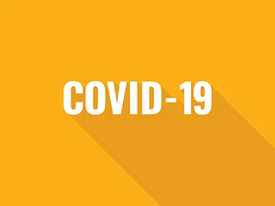 COVID-19 shadow effect typography.