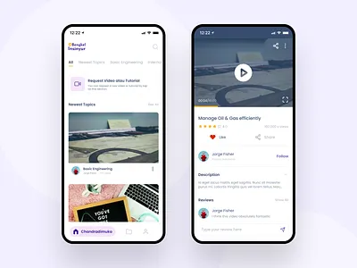Mini Video Course android android app app clean design home screen modern professional purple ui ux video