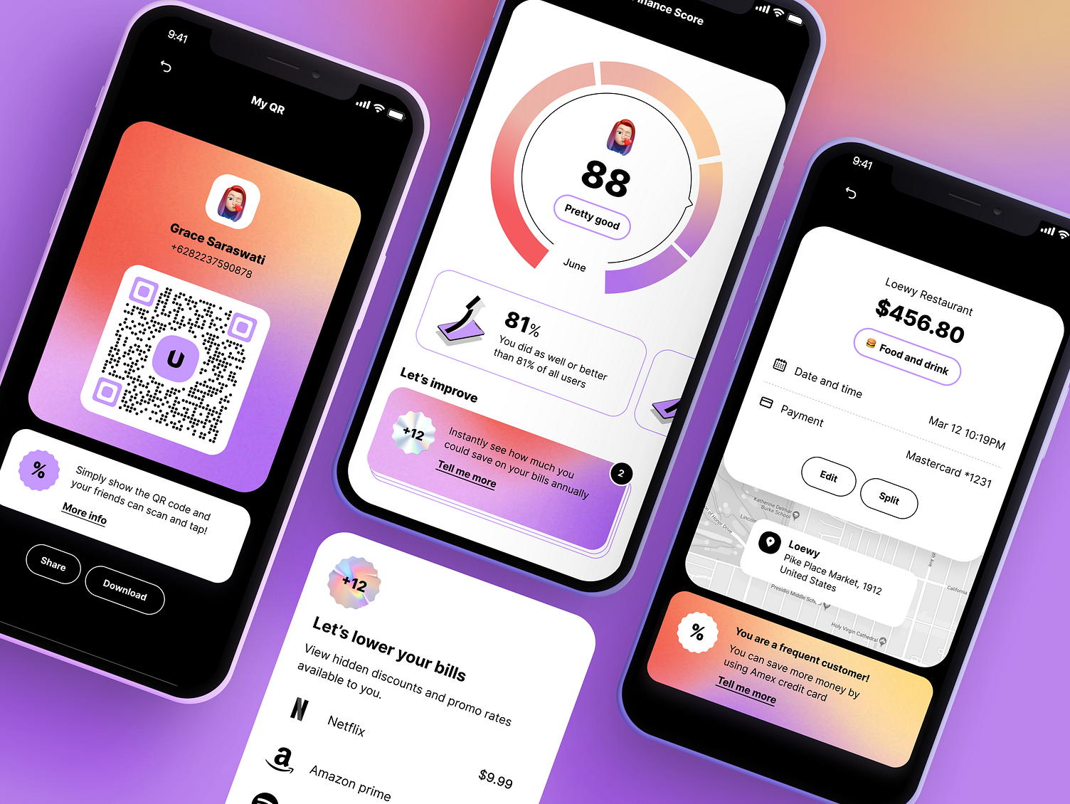 Financial app mobile ui ux by Grace Saraswati on Dribbble