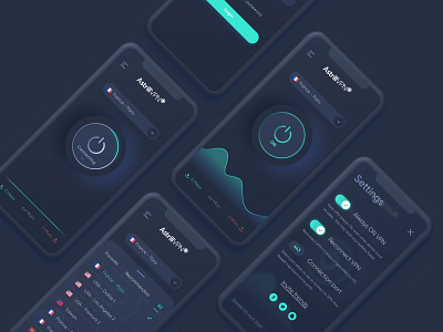 Astrill VPN App art direction clean design flat design geolocation ios app minimalistic mobile server switch uidesign uiux vpn app