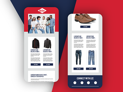 Lee Cooper HTML Emails Prototype branding concept design email lee cooper ui ux