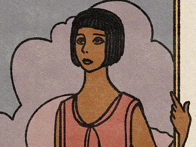 Desert Deco 1920s art deco clouds deco desert illustration print scene sky vintage woman