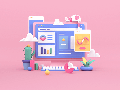 Web Illustration 3d c4d data design illustration octane ui