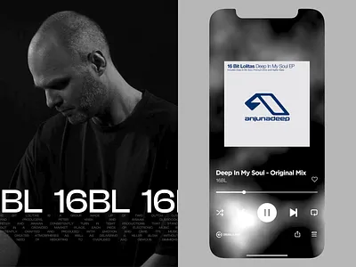 16BL / Canvas abstract aftereffects animation blackandwhite canvas design graphicdesign interaction interface iphone mockup music spotify visualeffects