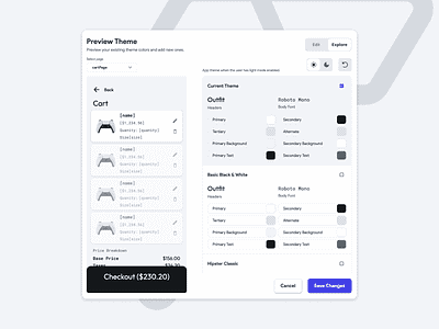 Theme Preview Flutterflow app app design design system flutter flutterdev iphonex lightmode theme theme selector ui ux