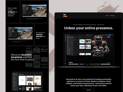 Boxmode | Landing page branding landing landing design online presence website builder