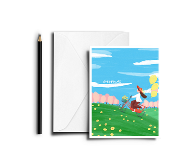 Riding girl illustration