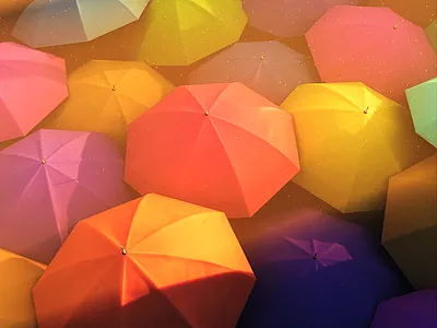 Morning Umbrellas 3d illustration art direction blender3d illustration
