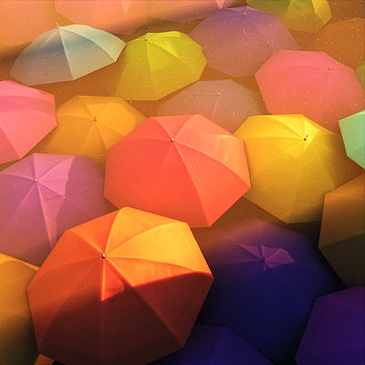 Morning Umbrellas 3d illustration art direction blender3d illustration