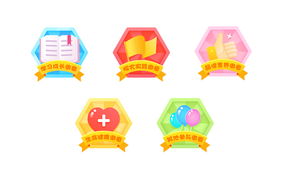 cartoon medal badges children