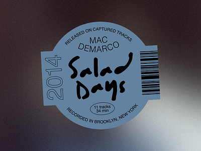 Salad Days - Record Labels #001 album label label design layout mac demarco music salad days sticker type type layout typography