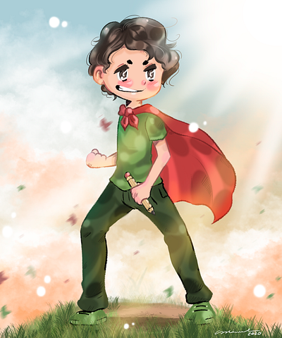LITTLE GEORGE anime animeart background childrens illustration illustration