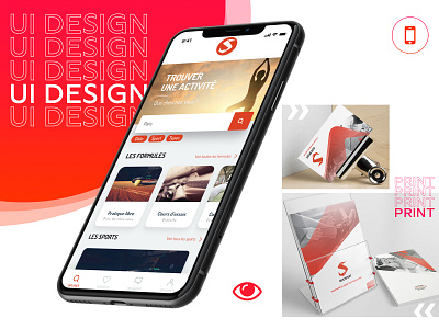 OUICSPORT UI design & Branding agencenomade app branding digitalnomade france logo mobile app mockup ouicsport print sport ui uidesign