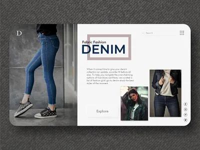 Denim, Fabric Fashion adobexd blue branding clean concept design e commerce fashion girls jackets jeans landingpage minimal simple style trendy typography uiux uiuxdesigner webdesign