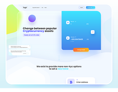 Cryptocurrency Exchange assets bitcoin crypto crypto exchange cryptocurrency design ethereum litecoin ui uidesign ux uxdesign web design