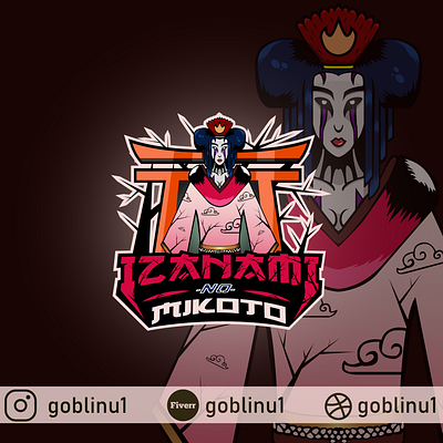 Izanami Mascot Logo branding design digital illustration digitalart esportlogo esports gaming gaminglogo gods illustration japan japanese art japanese culture logo mascot mascot design mascotlogo