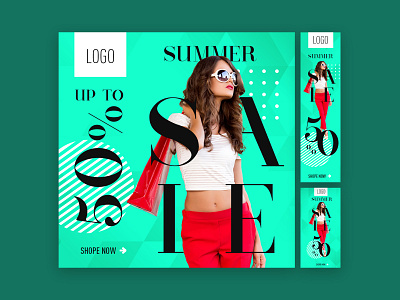 Summer Sale - Display Ad Design ad advertising advertisment clothing creative design digital digital ad digital marketing display ad display advertising fashion marketing model offer sale summer