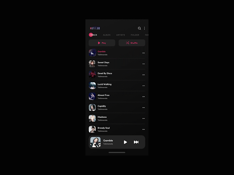 Music Do Interaction application dark ui design elegant design modern music music app ui