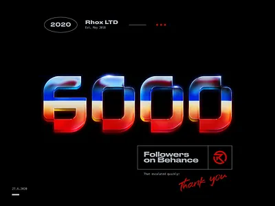 It's over 6.000! 70s 80s behance chrome chrome typography chrometype custom lettering followers geometric matte metallic optical photoshop raster art retrowave rhox type typeface typography vintage