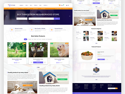 Landing Page - Pet Store landing page pet care pets store user interface web design website