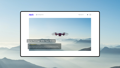 rtech | a photography blog blog drone hero photography tech ui uidesign webstie