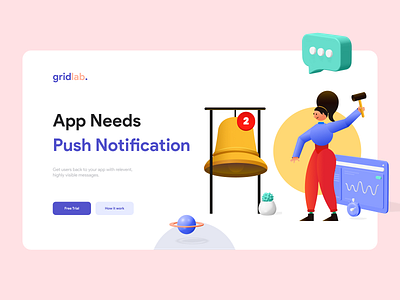 Notification 3d app branding character concept dribbble hero illustration jumbotron latest minimal minimalistic modal new notification push ui web