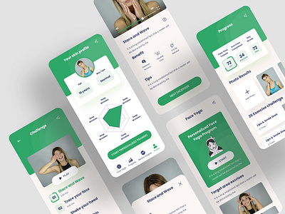 Face Yoga IOS app app design application clean app design clean ui color creative design illustration ios app ios app design mobile app design mobile apps mobile ui typography ui uidesign ux yoga app yoga studio