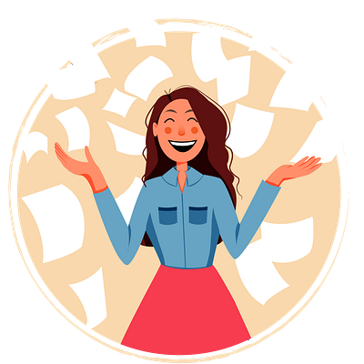 No More Papers branding character design flat girl illustration paper school vector web woman