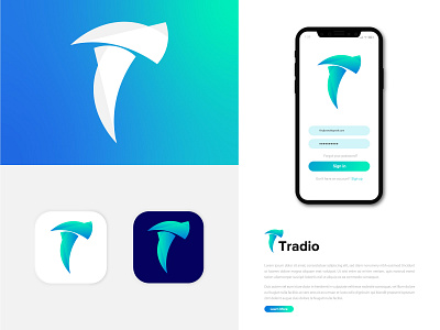 T modern logo | Tradio Logo Design (unused for sale) app logo design brand identity branding branding agency corporate creative dribbble dribbble best shot gradient logo graphic design logo branding logo design logo designer logo trends 2020 modern logo software logo t letter t letter logo t logo t modern logo