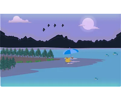 Calmness in darkness basecamp calm design illustrator