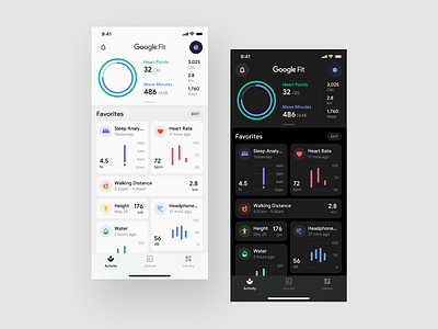 Activity Concept Application activity activity tracker app application balance care concept dark design fit fitbit fitness health health app health care healthy layout platform sketch ui