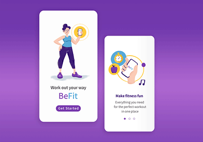 Fitness App app design app illustration character digital illustration fitness app illustraion mobile mobile app design procreate ui