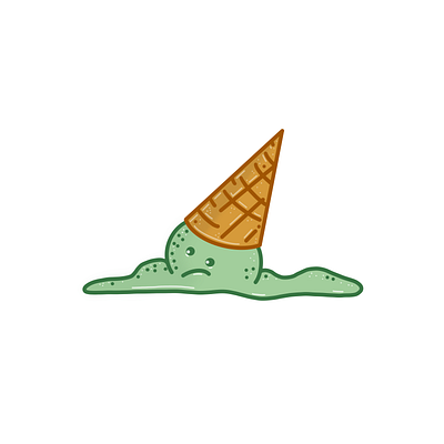 Stay Frosty dairy doodle feelings humidity ice cream ice cream cone illustration meltdown melting melty mint mood procreate procreate art summer