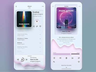 Music Player UI | Light app app design application mobile app mobile ui music app music app ui music player music player app music player ui neumorph neumorphic neumorphic design neumorphism ui uidesign uiux user experience user interface design ux