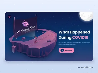Corona Time animals animation branding camera corona coronavirus covid19 dark app dark ui design health landing page minimal movie nature trend 2020 trending ux vector web design