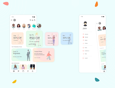 Shopping app adobe xd app application clean design colorful design inspiration marketplace material ui mobile offers products shopping shopping app uiux