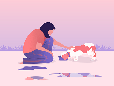 Kindness 2d illustration adobeillustrator calm characterdesign dog dogs flatdesign flatillustration illustration illustrator kindness minimal illustration streetdogs ui ux