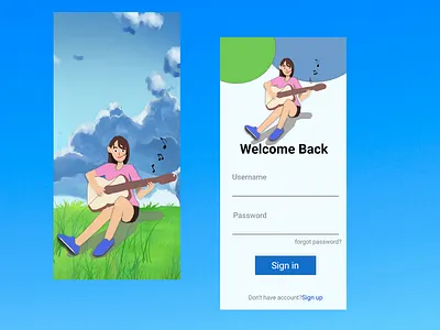 Sign In for Music App adobe creative challenge adobe xd illustration uidesign