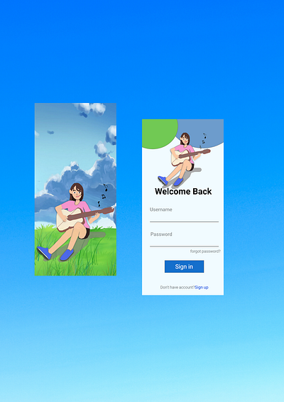 Sign In for Music App adobe creative challenge adobe xd illustration uidesign