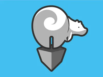 North Pole Bear design flat icon illustration logo icon symbol minimal vector