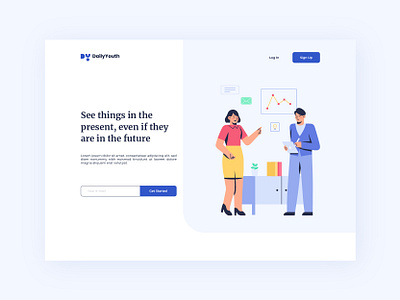 Landing Page 4 Using Hedvig Office Illustrations design flat illustration landing page layout office ui user interface ux vector website work