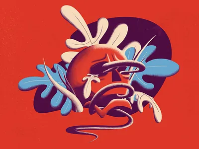 Skull & Snake | Illustration 02 art colors design dribbble grain texture illustration red skull sman snake texture vector