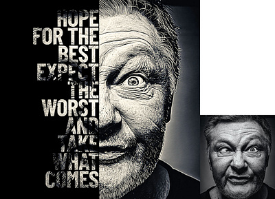 Text Portrait Poster Ps Action 2face black white design double exposure emotional expression fortrait format hope poster movie movie poster multiple photo photo editing photoshop face word powerful text realistic scanned effect text effect text effect action text face portrait typography