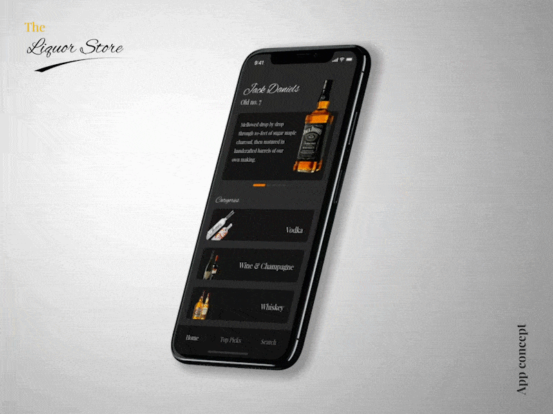 Liquor store app animation animation app animation interaction interaction design ios ios app iphone liquor ui ux whiskey