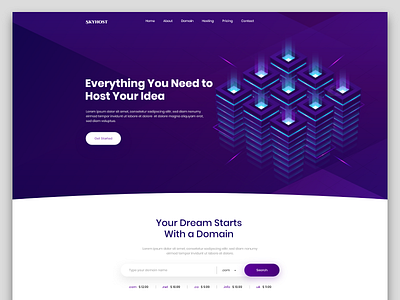 Web UI for Domain and Cloud Business cloud design domain hosting new design trending visual design web design website design webui