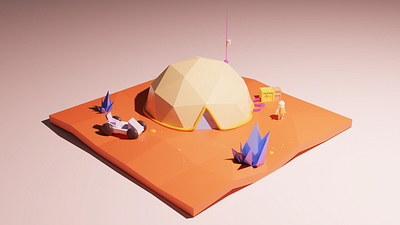 mars1 3d blender lowpoly mars space spacebase spaceman