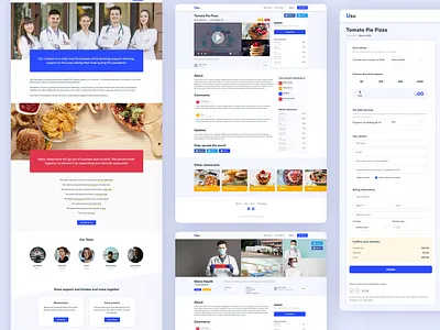 Food Donation - Website Pages blue theme corona virus covid 19 donation food food donation health care user interface web design website website concept website design