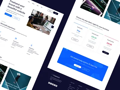 Freehand landing page bootstrap clean design clean ui figma design freebie freebies landing page landing page design landingpage sketch template uidesign userinterface webdesign website website design